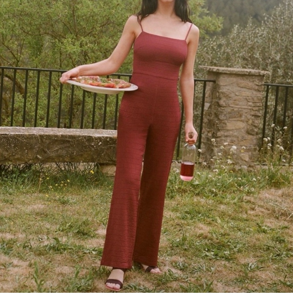 Paloma Wool Ava Backless Jumpsuit in Rust size 36/4